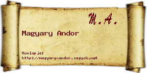 Magyary Andor névjegykártya